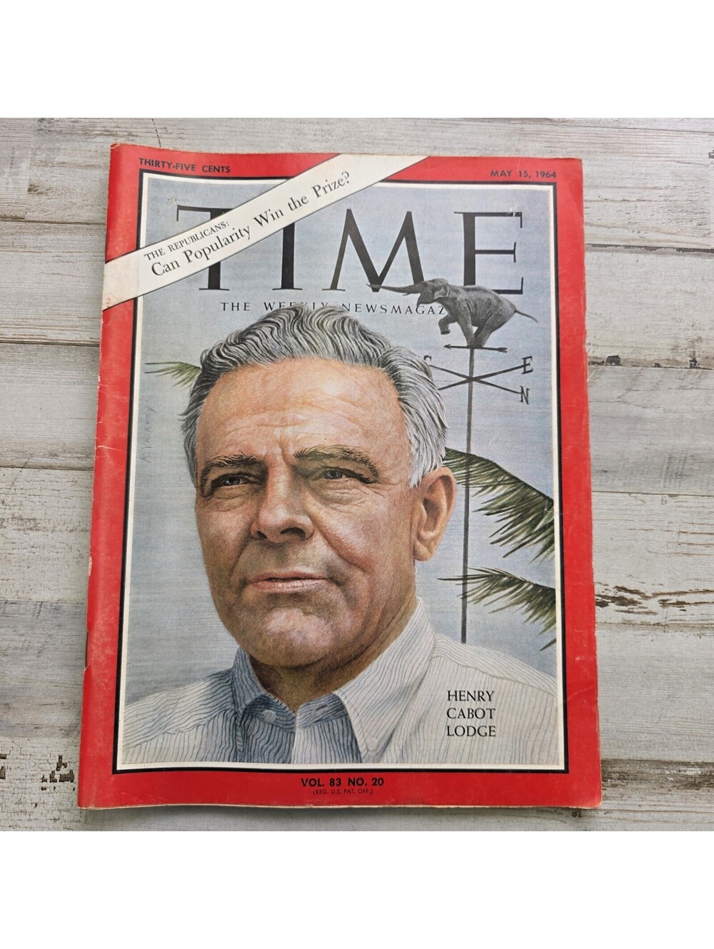 Time Magazine May 15 1964 (No Label) Politician Henry Cabot Lodge Republican